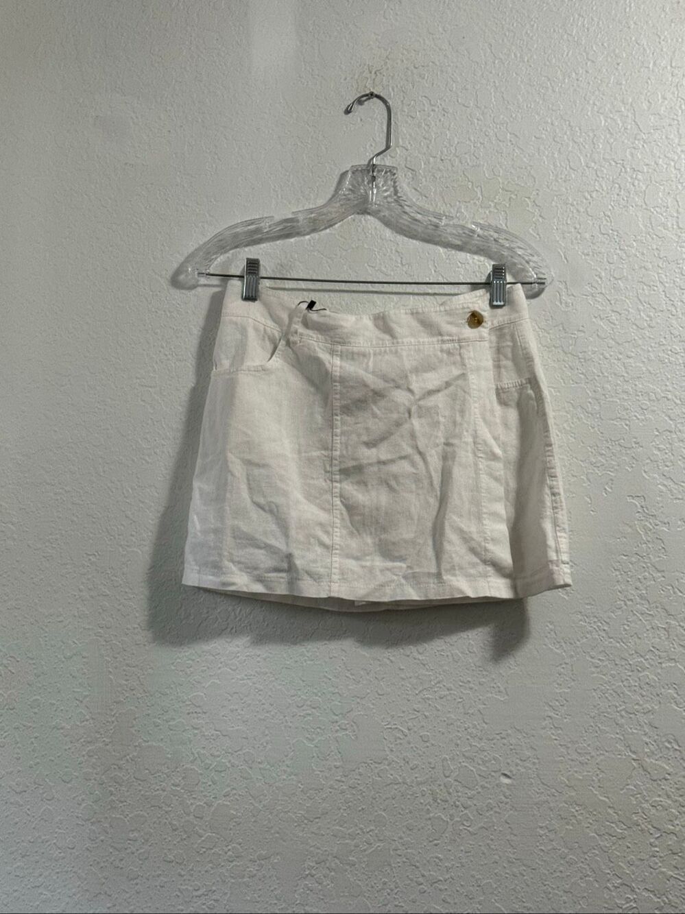 New Milio Milano LINEN MINI WRAP SKIRT W/POCKETS S